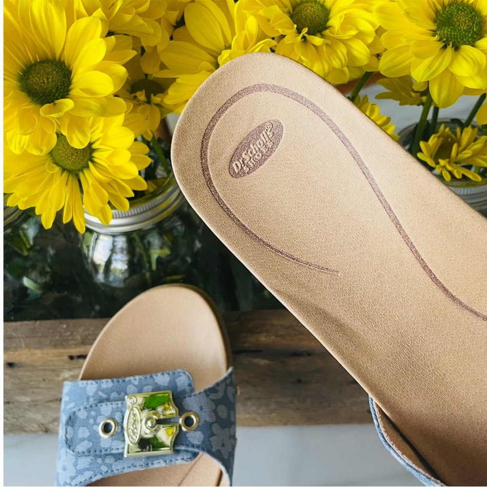 Dr. Scholl Flex Slides•Size 9•Shades of Denim Blue Canvas•Easy Off~Easy On🌼 - Picture 5 of 16